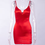 sleeveless V-neck sling fitted Hot Dress Women Sexy Mini Dress