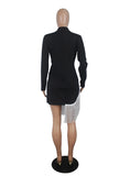 Black Sexy Deep V Neck Women Dress