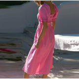 Slash Neck Female Puff Sleeve Summer Sexy Long Women Dress