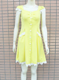 Solid Lace Sweet Young Style Woman Dress