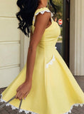 Solid Lace Sweet Young Style Woman Dress