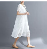 Women Vintage Ladies Lace Boho Summer Long Dress