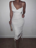 Casual Ruched Bodycon Mini Summer Dress