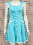 Solid Lace Sweet Young Style Woman Dress