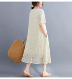 Women Vintage Ladies Lace Boho Summer Long Dress