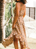 Women Sleeveless V Neck Ruffled Summer Dress