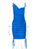 Casual Ruched Bodycon Mini Summer Dress