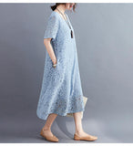 Women Vintage Ladies Lace Boho Summer Long Dress