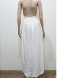 White Slim V-Neck Backless Sexy Dress 
