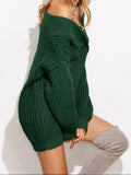 V-neck Solid Color Sweater Tops