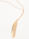  Simple Alloy Leaves Feathers Necklace