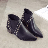 Gorgeous PU Leather Pointed Toe Low Heels Slip On Ladies Casual Shoes