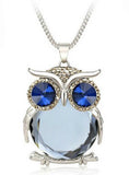 Owl Design Rhinestones Crystal Pendant Necklaces