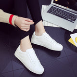 casual lace-up white shoes sneakers