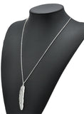  Simple Alloy Leaves Feathers Necklace