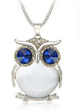 Owl Design Rhinestones Crystal Pendant Necklaces