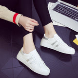 casual lace-up white shoes sneakers