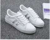 casual lace-up white shoes sneakers