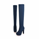 2018 New Women Boots Sexy Fashion Over the Knee Boots Sexy Thin Square Heel Boot Platform Woman Shoes