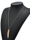  Simple Alloy Leaves Feathers Necklace