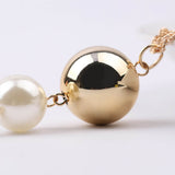 Imitation Pearl Beads Tassels Pendant Long Sweater Chain Necklace