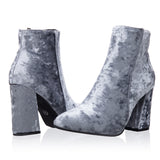 Fashion Velvet Ankle Boots For Women Pointed Toe 9.5CM High Heel Boots Fashion Winter Shoes Women