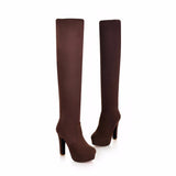 2018 New Women Boots Sexy Fashion Over the Knee Boots Sexy Thin Square Heel Boot Platform Woman Shoes