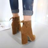 Cheap Ankle Boots Bandage Thick High-heeled Shoes For Ladies Martin Boots 
