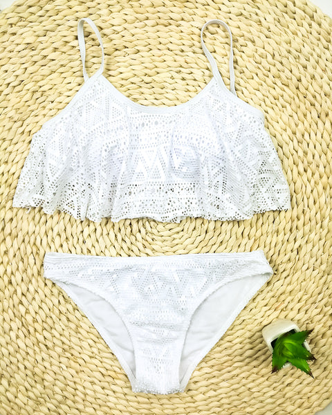  Simple Solid Color Bikini Set Sexy Low Waist Beach Swimwear