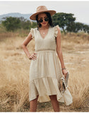 Hollow Out Ruffle Pink Lace Slim Elegant Dresses