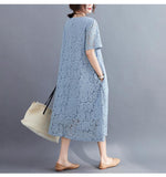 Women Vintage Ladies Lace Boho Summer Long Dress