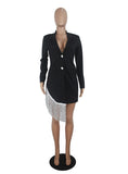Black Sexy Deep V Neck Women Dress