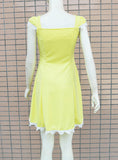 Solid Lace Sweet Young Style Woman Dress