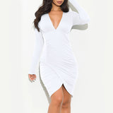 Solid Pleated Criss Cross Sexy Fashion Dresses