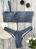 Padded One Strap Bandeau Thong Bikini