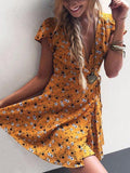 Deep V-neck Mini Dress