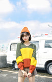 Fashion Color Block Striped Sweater