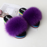 purple high-heeled summer ladies fashion new plush slippers