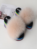 khaki high-heeled summer ladies fashion new plush slippers