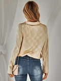 fashion cardigan slim check shirt top