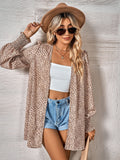 Fashion Leopard Lantern Sleeve Ladies Shirt
