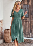 Trendy Button Up Slip Dress