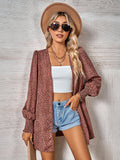 Fashion Leopard Lantern Sleeve Ladies Shirt