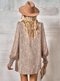 Fashion Leopard Lantern Sleeve Ladies Shirt