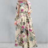 Pretty Sleeveless Drawstring Floral Midi Dress