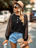 pullover casual lace button top