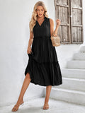 casual V-neck sleeveless fresh summer loose dress