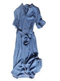 Timeless Allure Denim Shirt Maxi Dress With Belt