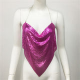 Metal Sequin Halters Nightclub Fashion Show Carnival Sexy Backless Sling