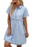 Timeless Allure Denim Shirt Midi Dress